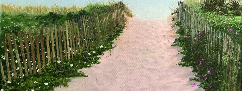 Painting of a beach.
