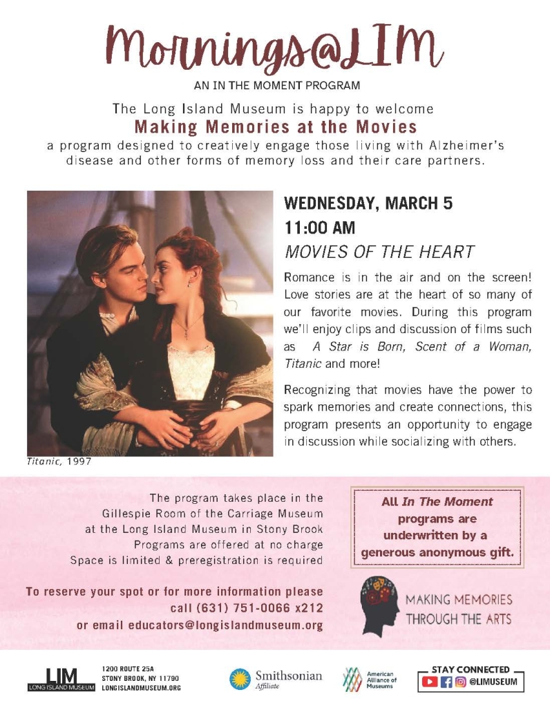 Flyers of March's Mornings at LIM program