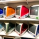 colorful row of iMac g3 computers.