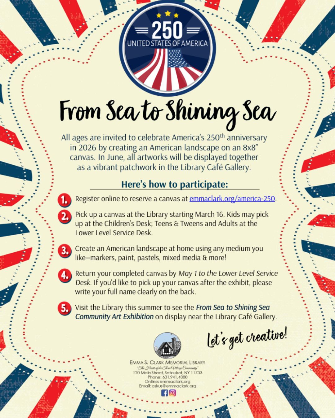 From See to Shining sea- Emma Clark Library's community art project. Click to go to website